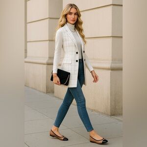 Nine West Teland3 Flats | Two-Tone Pecan & Black Cap Toe Ballet Shoes Size 7 NWB